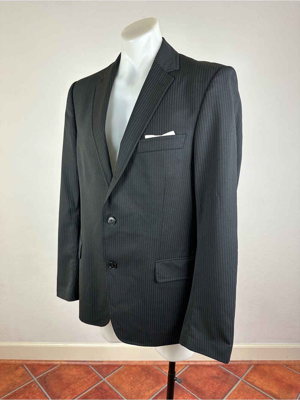 Drykorn for Beautiful People Men's Pinstripe Charcoal Sport Jacket - Picture 5 of 8
